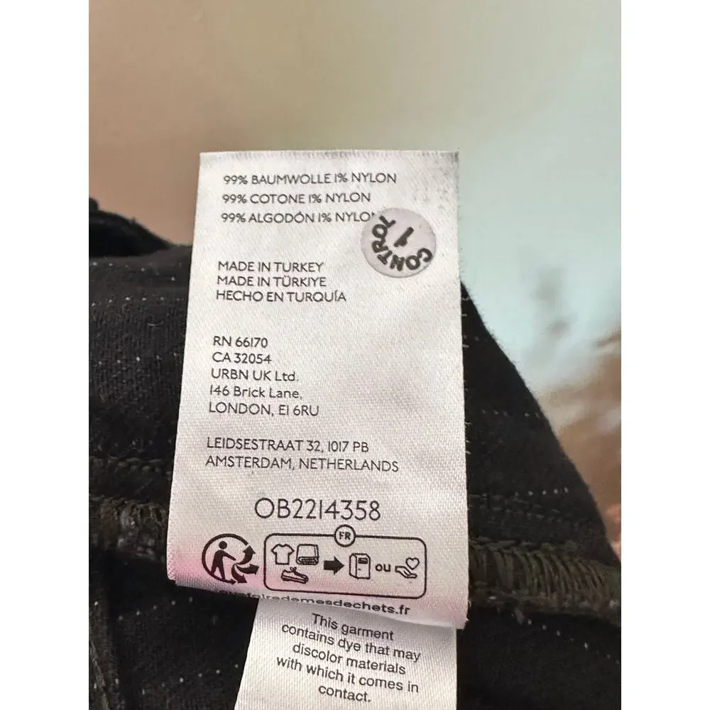 ANTHROPOLOGIE x MAEVE Pleated Menswear Pinstripe Denim Skort Black Sz 12 {G20}